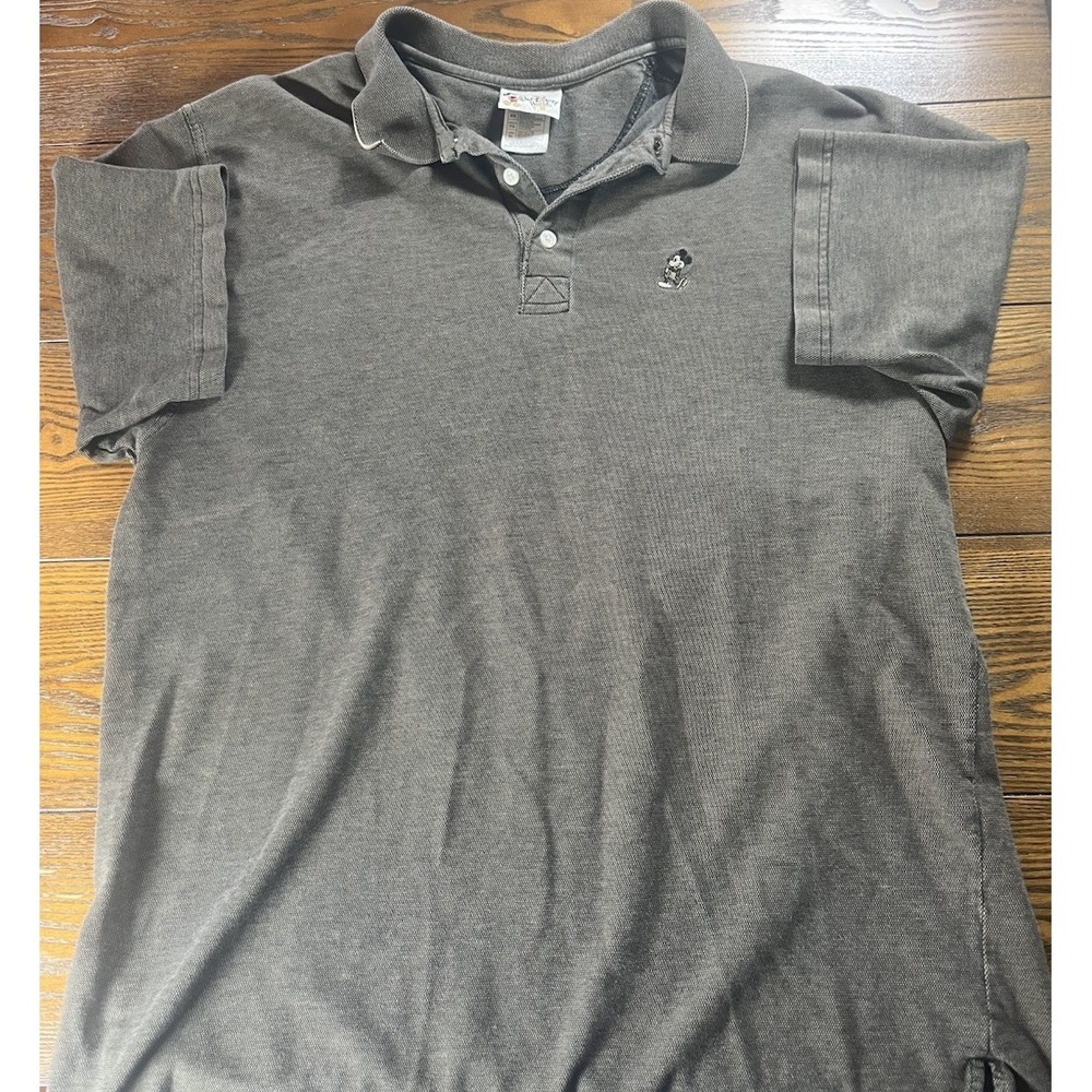 Vintage Walt Disney World Mickey Mouse Men's Gray/Charcoal Golf Polo Size XL